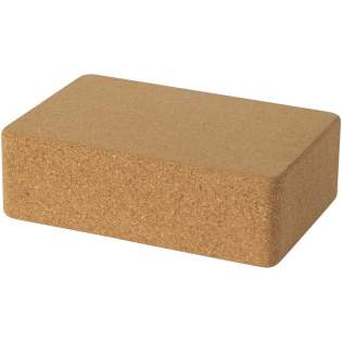 Yoga brick made from cork offering stability and prevents slipping, making it easier to maintain yoga poses with confidence. Cork is a natural material derived from the bark of cork oak trees. It is often used in various products due to its unique properties, such as being lightweight, durable, more sustainable and providing a non-slip surface. It has a natural texture that provides excellent grip, even when the brick becomes slightly moist from sweat during yoga practice. Size: 22 x 14.5 x 7 cm. The sleeve is made of recycled kraft paper.