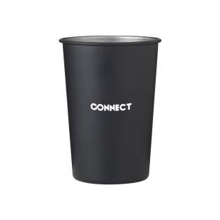 Indestructible, reusable stainless steel drinking cup. Single-walled. Capacity 350 ml. Packed per 5 pieces in a box. The price stated is per cup.