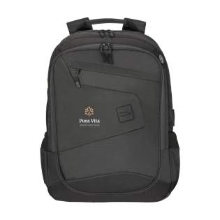 Ein vielseitiger, leichter Laptop-Rucksack der italienischen Marke Tucano. Hergestellt aus recycelten Kunststoffen, darunter 22 PET-Flaschen. Das größte Fach verfügt über ein stoßfestes Fach für einen Laptop bis zu 17„ oder MacBook Pro 16“ und ein Netzfach mit Reißverschluss. Das kleinere Fach verfügt über ein stoßfestes Fach für ein Tablet, zwei Netz-Accessoiretaschen und eine Kabeldurchführung. Mit Reißverschlusstasche an der Vorderseite, elastischen Seitentaschen für eine Trinkflasche und einen Regenschirm sowie einem praktischen Trolley-Gurt. Der bequeme Tragegriff, die verstellbaren, gepolsterten Schultergurte und die ergonomische Rückseite sorgen für zusätzlichen Tragekomfort. Ein idealer Rucksack mit cleverem Layout und viel Stauraum. Komplett gefüttert. Fassungsvermögen ca. 30 Liter. Ein vielseitiger, leichter Laptop-Rucksack der italienischen Marke Tucano. Hergestellt aus recycelten Kunststoffen, darunter 22 PET-Flaschen. Das größte Fach verfügt über ein stoßfestes Fach für einen Laptop bis zu 17„ oder MacBook Pro 16“ und ein Netzfach mit Reißverschluss. Das kleinere Fach verfügt über ein stoßfestes Fach für ein Tablet, zwei Netz-Accessoiretaschen und eine Kabeldurchführung. Mit Reißverschlusstasche an der Vorderseite, elastischen Seitentaschen für eine Trinkflasche und einen Regenschirm sowie einem praktischen Trolley-Gurt. Der bequeme Tragegriff, die verstellbaren, gepolsterten Schultergurte und die ergonomische Rückseite sorgen für zusätzlichen Tragekomfort. Ein idealer Rucksack mit cleverem Layout und viel Stauraum. Komplett gefüttert. Fassungsvermögen ca. 30 Liter.