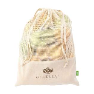 WoW! Wiederverwendbarer Obst- und Gemüsebeutel aus 100% Bio-Baumwolle (120 g/m²). Vorderseite aus Baumwoll-Mesh und Rückseite aus einfarbiger Baumwolle. Mit praktischem Kordelzugverschluss. Die Verwendung dieses Beutels ist ein Beitrag zur Reduzierung von Plastiktüten im Supermarkt. GOTS-zertifiziert. Fassungsvermögen ca. 1,5 Liter. WoW! Wiederverwendbarer Obst- und Gemüsebeutel aus 100% Bio-Baumwolle (120 g/m²). Vorderseite aus Baumwoll-Mesh und Rückseite aus einfarbiger Baumwolle. Mit praktischem Kordelzugverschluss. Die Verwendung dieses Beutels ist ein Beitrag zur Reduzierung von Plastiktüten im Supermarkt. GOTS-zertifiziert. Fassungsvermögen ca. 1,5 Liter.