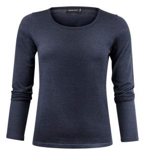 This sweater has a generous U-neck and a short, straight ending, without rib. Perfect to wear by itself or over a shirt.<br />We mixed extra-fine Wool/ Cotton yarn to get an all-season garment with benefits from both natural fibers. To keep up our responsible work as a brand, we use certified wool and carefully selected long staple U.S. Pima cotton. The yarn is a compact yarn with extra high twist. We added  “super wash”-treatment for less pilling. This way we can make sure of high quality, soft touch and high performance. The sweater is machine washable, but keep in mind, this is a Merino garment, which have the benefit of not needing frequent washings. Simply let it air after being worn.