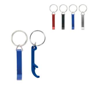 Handlicher Aluminium-Schlüsselanhänger mit Flaschenöffner und Schlüsselring. Klein und praktisch. Handlicher Aluminium-Schlüsselanhänger mit Flaschenöffner und Schlüsselring. Klein und praktisch.
