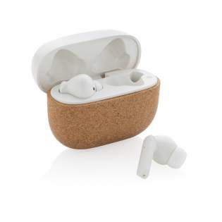 Elegante, kabellose Ohrhörer aus 100% FSC®-Kork und RCS (Recycled Claim Standard) zertifiziert recyceltem ABS. Recycelter Inhalt insgesamt: 35%, bezogen auf das Gesamtgewicht des Artikels. Die RCS-Zertifizierung gewährleistet eine vollständig zertifizierte Lieferkette der recycelten Materialien. Die perfekt sitzenden Ohrhörer verfügen über einen 35mAh-Akku und können im 300mAh-Lade-Case innerhalb von 1,5 Stunden wieder aufgeladen werden. Mit automatischer Kopplungsfunktion, so dass Sie sie einfach mit Ihrem Mobilgerät koppeln können. Spieldauer bei mittlerer Lautstärke ca. 3 Stunden. Mit BT 5.3 für eine stabile Verbindung auf bis zu 10 Meter. Mit Anrufannahmefunktion und Mikrofon, sowie mit Silikon-Ohrstöpsel in 3 Größen. Inklusive RCS-zertifiziert recyceltem TPE-Ladekabel. Verpackt in FSC®-Mix-Kraftverpackung. Artikel und Zubehör 100% PVC-frei.<br /><br />HasBluetooth: True<br />PVC free: true