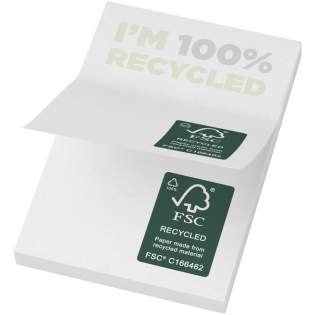 Sticky-Mate® recycelte Haftnotizen mit selbstklebendem 80 g/m2 Papier in einer Auswahl von Farben. Ein vollfarbiger Druck auf jedem Blatt möglich. Erhältlich in 3 Größen: 25, 50, 100 Blatt.
