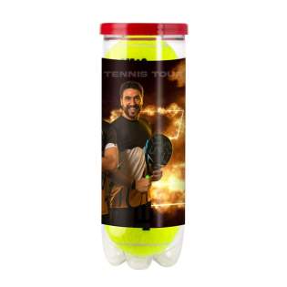 3 gasgevulde padelballen verpakt in een transparante koker met etiket rondom. ITF goedgekeurd 3 gasgevulde padelballen verpakt in een transparante koker met etiket rondom. ITF goedgekeurd
