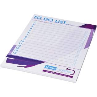 White A5 Desk-Mate® notepad with 80 g/m2 paper. Full colour print available to each sheet. Available in 3 sizes (25/50/100 sheets).