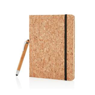 Eco notitieboek gemaakt van kurk met 160 pagina’s van 80g. Inclusief bamboe touchscreen balpen.<br /><br />NotebookFormat: A5<br />NumberOfPages: 160<br />PaperRulingLayout: Gelinieerde pagina's