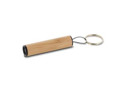 Dieser Mini-Taschenlampe hat ein Gehäuse aus Bambu. Die Lampe inkl. Schlüsselring geliefert. Es ist eine einfache Möglichkeit, eine dunkle Umgebung zu beleuchten, ohne eine große Taschenlampe tragen zu müssen.