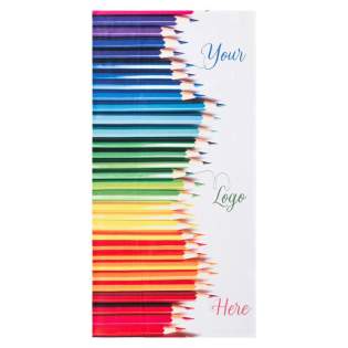Cette serviette de plage double face extra douce de 180x100 cm est un véritable must-have! La serviette de plage est composée de 50% de coton et 50% de polyester et a un grammage de 350 gr/m². Le dessus peut être imprimé par sublimation.