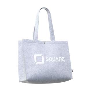 WoW! Tough, generously sized Shopping bag made from RPET felt (made from recycled PET bottles). This bag offers lots of space and features long handles and a press stud close. An ecologically responsible choice, the durable material this bag is made from provides a very high-quality finish. Capacity approx. 20 litres.