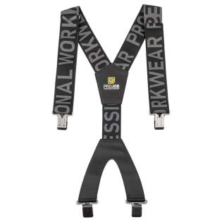 • bretellen in stretch<br />• duurzame metalen gespen dat de broek op zijn plaats houdt