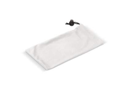 250g/m² microfiber cleaning pouch (90x180mm) for glasses. The pouch can be closed with a cord and stopper. Full-colour and all-over imprint possible.