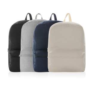 This 285 gsm recycled canvas backpack is a classic for everyday use. This bag features a spacious front and back pocket to hold your other daily essentials. The recycled canvas is undyed and used in its raw form, without chemicals from dyeing or blea... This 285 gsm recycled canvas backpack is a classic for everyday use. This bag features a spacious front and back pocket to hold your other daily essentials. The recycled canvas is undyed and used in its raw form, without chemicals from dyeing or blea...
