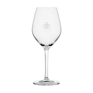 Klassisches Weinglas aus klarem Kristallglas. Kristallglas ist farblos, stabil und hat einen schönen Glanz. Die Form des Glases, eine breite Tasse mit spitz zulaufender Öffnung, trägt zu einem intensiven Geschmackserlebnis bei. Dieses stilvolles Glas eignet sich zum Servieren von Weißwein in Hotel- und Gastronomiebetrieben, bei Geschäftsessen oder im privaten Bereich. Fassungsvermögen 350 ml.