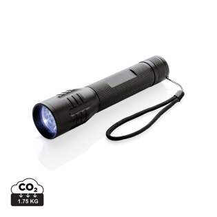 Super bright and strong 3W CREE torch perfect for longer performance. The aluminium torch has special CREE led’s that light up much brighter than regular LED lights for perfect exposure. Includes batteries for direct use. 100 lumen and working time of 15 hours. Made out of durable aluminium.