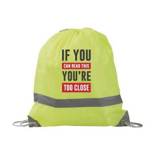 Sac à dos en nylon déperlant 190T. Avec des cordons de serrage et bande réfléchissante. Capacité env. 8 litres. Sac à dos en nylon déperlant 190T. Avec des cordons de serrage et bande réfléchissante. Capacité env. 8 litres.