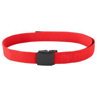 • riem met gesp in plastiek<br />• metaalvrij<br />• lengte: 125 cm<br />• breedte: 3,7 cm