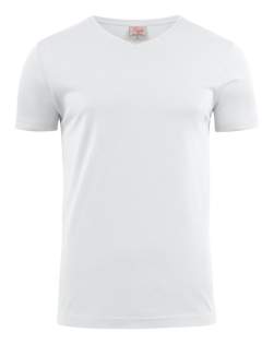 Moderne, aansluitende V-hals T-shirt met versterkte schoudernaden en dubbelgestikte halsopening. Elastaan in boord. Geribde nek in vier lagen. Oeko-Tex 100 gecertificeerd.