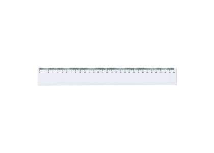 White synthetic 30cm ruler.