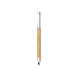 Combineer moderne stijl met uitstekend schrijfcomfort. Deze twist-action pen is gemaakt van bamboe en ABS met een matte metalen afwerking op de dop. De pen wordt geleverd met blauwe Duitse Dokumental® inkt, schrijflengte 1200 meter. Combineer moderne stijl met uitstekend schrijfcomfort. Deze twist-action pen is gemaakt van bamboe en ABS met een matte metalen afwerking op de dop. De pen wordt geleverd met blauwe Duitse Dokumental® inkt, schrijflengte 1200 meter.