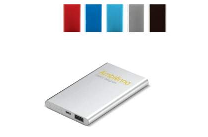 Nice flat aluminum 4.000mAh powerbank. Powerbank charger included. Comes packaged in a gift box.