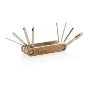 HEX tool made with FSC 100% beech wood and high hardness and corrosion resistant carbon steel (#45). Rockwell hardness 40-45. The item comes with 9 functions:  Allen key 5.5mm; Allen key 2mm; Allen key 2.5mm; Allen key 3mm; Allen key 4mm; Allen key 5mm; Allen key 6mm; Philips screwdriver; Flat screwdriver. Packed in FSC mix kraft box.<br /><br />PVC free: true