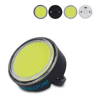 Multi-functional light made from recycled ABS, featuring a foldable stand (that can also be used to hang the light) and a strong magnet. Powered by a 200mAh rechargeable battery, it utilizes a COB light that provides up to 300lm brightness. Offers li... Multi-functional light made from recycled ABS, featuring a foldable stand (that can also be used to hang the light) and a strong magnet. Powered by a 200mAh rechargeable battery, it utilizes a COB light that provides up to 300lm brightness. Offers li...