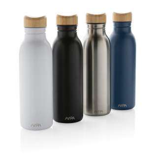 The Avira Alcor RCS certified recycled stainless steel water bottle is a reliable choice for staying hydrated on-the-go. The water bottle will help reducing your environmental impact while providing long lasting use. Its single wall construction ensures that it's lightweight and easy to carry, and its leak-proof lid keeps your drink secure while you're on the move. Made with RCS (Recycled Claim Standard) certified recycled materials. RCS certification ensures a completely certified supply chain of the recycled materials. Total recycled content: 89% based on total item weight. Capacity 600ml. Including FSC®-certified kraft packaging. Repurpose the box into a phone holder, pencil holder or flower pot!