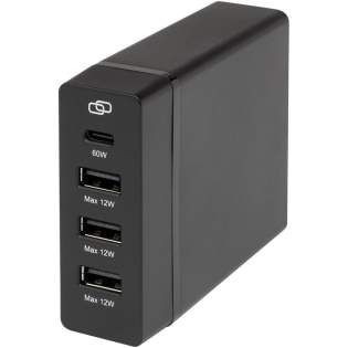 The ADAPT PD power station is an ultra fast solution for a more sustainable and more efficient charging experience. Made with recycled plastic, this power station combines sustainability and functionality in one sleek design. It comes with both EU and UK power cords, ensuring compatibility with various outlets (AC 100-240V 50/60Hz). Featuring 3 USB-A ports and 1 USB-C port, this power station provides the ultimate formula for simultaneous charging at rapid speed. The USB-C port supports multiple output voltages including 5V/3A, 9V/3A, 12V/3A, 15V/3A and 20V/3A, with a maximum power of 60W. The USB-A ports deliver a steady output of 5V/2.4A (12W max.) each. The Type-C and USB-A combination can provide a maximum power of 72W. Delivered in a premium kraft paper box with a colourful sticker. The ADAPT PD power station is an ultra fast solution for a more sustainable and more efficient charging experience. Made with recycled plastic, this power station combines sustainability and functionality in one sleek design. It comes with both EU and UK power cords, ensuring compatibility with various outlets (AC 100-240V 50/60Hz). Featuring 3 USB-A ports and 1 USB-C port, this power station provides the ultimate formula for simultaneous charging at rapid speed. The USB-C port supports multiple output voltages including 5V/3A, 9V/3A, 12V/3A, 15V/3A and 20V/3A, with a maximum power of 60W. The USB-A ports deliver a steady output of 5V/2.4A (12W max.) each. The Type-C and USB-A combination can provide a maximum power of 72W. Delivered in a premium kraft paper box with a colourful sticker.
