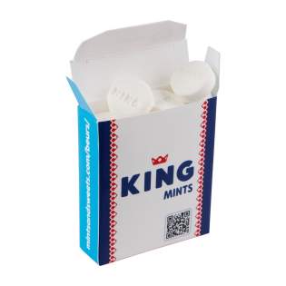 Box with approx. 20 gr. KING mints, full color printed all-over