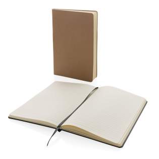 Dieses FSC® Hardcover-Notizbuch verfügt über einen FSC-zertifizierten Papiereinband und ein Lesezeichenband. 80 Blatt/160 Seiten cremefarbenes, liniertes FSC®-zertifiziertes Papier.<br /><br />NotebookFormat: A5<br />NumberOfPages: 160<br />PaperRulingLayout: Linierte Seiten