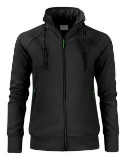 Polyester sweatshirt met raglanmouwen en een tweekleurig trekkoord. Ritssluiting vooraan en aan de zijzakken met contrasterende zipper pullers. Verborgen ritssluiting in de kraag om makkelijk het trekkoord te vervangen.