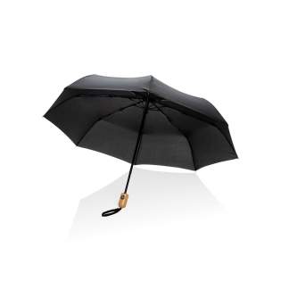 No greenwashing, but telling a true story about sustainability! This Impact umbrella is made with 190T RPET pongee with AWARE™ tracer. With AWARE™, the use of genuine recycled fabric materials and water reduction impact claims are guaranteed, by using the AWARE disruptive physical tracer and blockchain technology. Save water and use genuine recycled fabrics. With the focus on water 2% of proceeds of each Impact product sold will be donated to Water.org. This automatic umbrella opens and closes with the touch of a button to keep you dry in any weather. Metal frame, fibreglass ribs with beautiful bamboo handle. Stormproof. This umbrella canopy is made of 7,3 PET bottles (500ml). Water savings are based on figures when compared to conventional fibre. This calculated indication is based on reliable LCA data as published by Textile Exchange in their Material Snapshots 2016.<br /><br />UmbrellaMechanism: Automatic Open/Close<br />IsStormproof: true No greenwashing, but telling a true story about sustainability! This Impact umbrella is made with 190T RPET pongee with AWARE™ tracer. With AWARE™, the use of genuine recycled fabric materials and water reduction impact claims are guaranteed, by using the AWARE disruptive physical tracer and blockchain technology. Save water and use genuine recycled fabrics. With the focus on water 2% of proceeds of each Impact product sold will be donated to Water.org. This automatic umbrella opens and closes with the touch of a button to keep you dry in any weather. Metal frame, fibreglass ribs with beautiful bamboo handle. Stormproof. This umbrella canopy is made of 7,3 PET bottles (500ml). Water savings are based on figures when compared to conventional fibre. This calculated indication is based on reliable LCA data as published by Textile Exchange in their Material Snapshots 2016.<br /><br />UmbrellaMechanism: Automatic Open/Close<br />IsStormproof: true