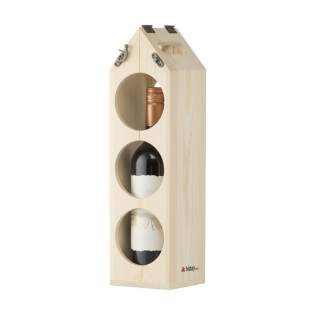 Rackpack Original: Weinkiste und Weinregal in einem. Rackpack ist eine hölzerne Geschenkbox für eine Flasche Wein, die sich in ein Weinlagerregal verwandelt. Mit dem Rackpack hebt sich Ihre Flasche nicht nur von anderen Hostessengeschenken ab, sondern lässt sich auch durch einfaches Drehen an einigen Scharnieren von einem Träger in ein hölzernes Weinregal verwandeln. Es kann auf verschiedene Weise konfiguriert werden, um drei, sechs oder sogar 12 Flaschen Wein zu lagern. Rackpack: eine Wein-Geschenkbox aus FSC 100% zertifiziertes Holz mit einem neuen zweiten Leben! • geeignet für eine Flasche Wein • 8-10 mm FSC 100% zertifiziertes Kiefernholz • Wein nicht inklusive. Wird einzeln in einem Kraftkarton geliefert. Rackpack Original: Weinkiste und Weinregal in einem. Rackpack ist eine hölzerne Geschenkbox für eine Flasche Wein, die sich in ein Weinlagerregal verwandelt. Mit dem Rackpack hebt sich Ihre Flasche nicht nur von anderen Hostessengeschenken ab, sondern lässt sich auch durch einfaches Drehen an einigen Scharnieren von einem Träger in ein hölzernes Weinregal verwandeln. Es kann auf verschiedene Weise konfiguriert werden, um drei, sechs oder sogar 12 Flaschen Wein zu lagern. Rackpack: eine Wein-Geschenkbox aus FSC 100% zertifiziertes Holz mit einem neuen zweiten Leben! • geeignet für eine Flasche Wein • 8-10 mm FSC 100% zertifiziertes Kiefernholz • Wein nicht inklusive. Wird einzeln in einem Kraftkarton geliefert.