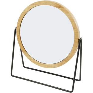 Miroir double face pivotant à 360 degrés à placer sur un meuble-lavabo ou un comptoir. La poignée est en bambou sélectionné et produit selon des normes de durabilité.
