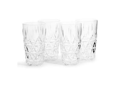 These highball glasses are made of acrylic plastic, but you have to look twice to realise that it's not glass. The luxurious appearance of this unbreakable series not only comes into its own during your picnic, but can also be used during a BBQ in the garden or during your holiday. You always look good with this set of glasses. Packed per 4 pieces.