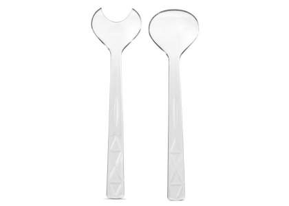 Caesar, shrimp or Greek salad? These Juni serving spoons are made of acrylic plastic, but you have to look twice to realize it's not glass. You always look good with this set. Packed per set.