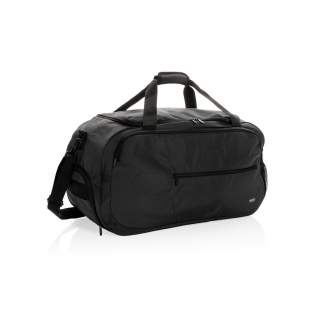 The Swiss Peak AWARE™ RPET modern sports duffle is the perfect companion for a visit to the gym or a short break. With a big easy access opening you can find your essentials at a glance. Zipper front pocket and 2 outer mesh pockets. The duffel has straps that let you carry it any way that feels best. The duffle exterior and lining is made with 100% recycled polyester. With AWARE™ tracer that validates the genuine use of recycled materials. Each bag has reused 31.5 0.5L PET bottles. 2% of proceeds of each product sold with AWARE™ will be donated to Water.org.<br /><br />PVC free: true The Swiss Peak AWARE™ RPET modern sports duffle is the perfect companion for a visit to the gym or a short break. With a big easy access opening you can find your essentials at a glance. Zipper front pocket and 2 outer mesh pockets. The duffel has straps that let you carry it any way that feels best. The duffle exterior and lining is made with 100% recycled polyester. With AWARE™ tracer that validates the genuine use of recycled materials. Each bag has reused 31.5 0.5L PET bottles. 2% of proceeds of each product sold with AWARE™ will be donated to Water.org.<br /><br />PVC free: true