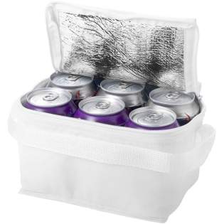 Kompakte Kühltasche, für bis zu 6 Dosen geeignet. Kompakte Kühltasche, für bis zu 6 Dosen geeignet.