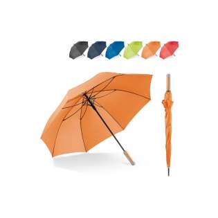 Grand parapluie avec cadre en fibre de verre coupe-vent. L'effet de couleur intelligent entre le dais et la poignée ergonomique confère au parapluie un aspect intemporel. Ce qui convient à tout le monde.