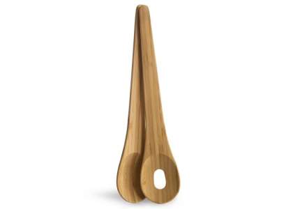 These bamboo salad servers are designed by Anton Björsing. They are 32 cm long, so they work well with all sizes of salad bowls and serving dishes. Bamboo has good antibacterial properties.