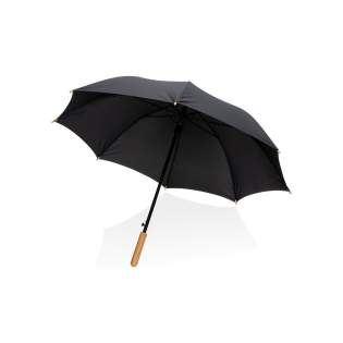 No greenwashing, but telling a true story about sustainability! This Impact umbrella is made with 190T RPET pongee with AWARE™ tracer. With AWARE™, the use of genuine recycled fabric materials and water reduction impact claims are guaranteed, by using the AWARE disruptive physical tracer and blockchain technology. Save water and use genuine recycled fabrics. With the focus on water 2% of proceeds of each Impact product sold will be donated to Water.org. When rain and heavy winds approach, this 23-inch auto open umbrella lets you stay dry and comfortable. Metal frame, fibreglass ribs and stylish bamboo handle. This umbrella canopy is made of 8,2 PET bottles (500ml). Water savings are based on figures when compared to conventional fibre. This calculated indication is based on reliable LCA data as published by Textile Exchange in their Material Snapshots 2016.<br /><br />UmbrellaMechanism: Open automatically, close manually No greenwashing, but telling a true story about sustainability! This Impact umbrella is made with 190T RPET pongee with AWARE™ tracer. With AWARE™, the use of genuine recycled fabric materials and water reduction impact claims are guaranteed, by using the AWARE disruptive physical tracer and blockchain technology. Save water and use genuine recycled fabrics. With the focus on water 2% of proceeds of each Impact product sold will be donated to Water.org. When rain and heavy winds approach, this 23-inch auto open umbrella lets you stay dry and comfortable. Metal frame, fibreglass ribs and stylish bamboo handle. This umbrella canopy is made of 8,2 PET bottles (500ml). Water savings are based on figures when compared to conventional fibre. This calculated indication is based on reliable LCA data as published by Textile Exchange in their Material Snapshots 2016.<br /><br />UmbrellaMechanism: Open automatically, close manually