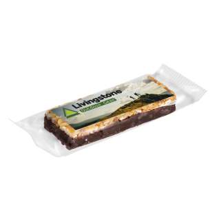 Energie reep in de smaak banaan en chocolade, voorzien van een full colour sticker op de bovenzijde