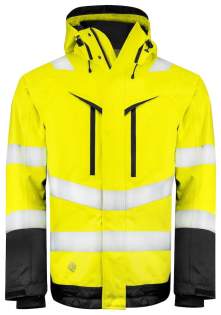 • wind- en waterdicht, rip-stop materiaal<br />• gewatteerde voering<br />• getapete naden<br />• 2-wegritssluiting aan de voorzijde die bedekt is met een flap. Deze stormflap kan afgesloten worden met drukknopen<br />• borstzak aan beide zijden met ritssluiting. Linker borstzak met lus voor badghouder<br />• zijzakken met ritssluiting<br />• 2 binnenzakken met ritssluiting. Linker binnenzak een extra open zak met velcro sluiting<br />• afneembare en aanpasbare capuchon met trekkoord<br />• aanpasbare manchetten met velcro<br />• windvangers in de mouwen met duimgrip<br />• aanpasbare taille met trekkoord                                                                                       <br />• drukkersritssluiting