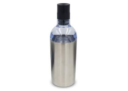 Sturdy double walled stainless steel wine bottle cooler to keep a bottle of wine cool. Thanks to the nifty lid, wine can be served while the bottle remains inside the cooler. Suitable for many shapes of bottles and ideal for a picnic or barbecue party.