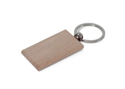 Key ring with wooden tag for a natural look.