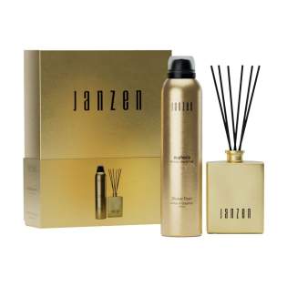 A gift pack of home & body products in the fragrance Euphoria from the Janzen brand. Contents: • Home Fragrance Sticks - 100 ml • Shower Foam - 200 ml. Combine these products for the ultimate Euphoria scent experience, both in the shower and throughout your home. Different worlds unite in this rich, spicy fragrance. Allow yourself to be seduced, and let that warm amber whisk you away on a journey to the Orient. A spectacular combination with the purifying and clarifying effect of bittersweet grapefruit, joining forces with soft notes of mint, rhubarb and violets. The elegant products are packaged in a luxurious gift box. Packed per set. A gift pack of home & body products in the fragrance Euphoria from the Janzen brand. Contents: • Home Fragrance Sticks - 100 ml • Shower Foam - 200 ml. Combine these products for the ultimate Euphoria scent experience, both in the shower and throughout your home. Different worlds unite in this rich, spicy fragrance. Allow yourself to be seduced, and let that warm amber whisk you away on a journey to the Orient. A spectacular combination with the purifying and clarifying effect of bittersweet grapefruit, joining forces with soft notes of mint, rhubarb and violets. The elegant products are packaged in a luxurious gift box. Packed per set.