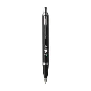Blue ink ballpoint pen by Parker with a sleek, tapered shape and exclusive design. The brass barrel, combined with a black plastic front section and high-gloss stainless steel accents, creates an elegant appearance. With the iconic arrow clip. The pen is fitted with a Parker refill for a smooth writing experience. Ideal as a personal gift and perfect for daily use. Supplied in a Parker gift box. Made in Europe. Packed individually. Blue ink ballpoint pen by Parker with a sleek, tapered shape and exclusive design. The brass barrel, combined with a black plastic front section and high-gloss stainless steel accents, creates an elegant appearance. With the iconic arrow clip. The pen is fitted with a Parker refill for a smooth writing experience. Ideal as a personal gift and perfect for daily use. Supplied in a Parker gift box. Made in Europe. Packed individually.