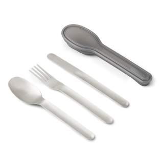 A compact stainless steel knife, fork, spoon set that is nice to use and nests into the case for easy carrying. No more flimsy 'not fit for purpose' plastic forks or badly washed canteen cutlery. Dishwasher safe A compact stainless steel knife, fork, spoon set that is nice to use and nests into the case for easy carrying. No more flimsy 'not fit for purpose' plastic forks or badly washed canteen cutlery. Dishwasher safe