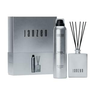 A gift pack of home & body products in the fragrance Heavenly from the Janzen brand. Contents: • Home Fragrance Sticks - 100 ml • Shower Foam - 200 ml. Combine these products for the ultimate Heavenly scent experience, both in the shower and throughout your home. A bouquet of delicate violets, embraced by a touch of soft musk. The scintillating top notes of bergamot and the freshness of lemon are combined with the sweetness of blackberry. The fragrance is completed by a powdery touch of lily-of-the-valley, turning Heavenly into an elegant and balanced scent for every occasion. The elegant products are packaged in a luxurious gift box. Items supplied as a set with, each set individually boxed. A gift pack of home & body products in the fragrance Heavenly from the Janzen brand. Contents: • Home Fragrance Sticks - 100 ml • Shower Foam - 200 ml. Combine these products for the ultimate Heavenly scent experience, both in the shower and throughout your home. A bouquet of delicate violets, embraced by a touch of soft musk. The scintillating top notes of bergamot and the freshness of lemon are combined with the sweetness of blackberry. The fragrance is completed by a powdery touch of lily-of-the-valley, turning Heavenly into an elegant and balanced scent for every occasion. The elegant products are packaged in a luxurious gift box. Items supplied as a set with, each set individually boxed.